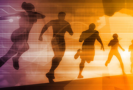 Fitness Technology and Sports Monitoring Data Concept Background